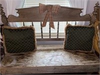 OLD WOODEN BENCH - PILLOWS NOT INCLUDED