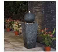 Glitzhome Patio Fountain Waterfall w/LED Lght READ