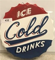 ICE COLD DRINKS CAP SIGN 12IN PIONEER WOMAN