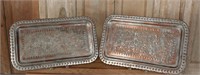 2 Mughal Style Chased Silver over Copper Trays