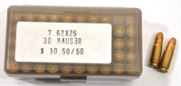 50 rds 7.62x25 30 Mauser Ammo