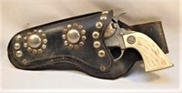 Hubley Texan Jr. cap gun in holster, fully