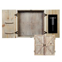 American Legend Barnwood Dartboard Cabinet with Wh