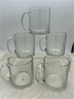 (5) Made in the USA clear coffee cups
