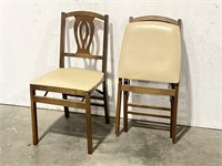 Pair Vintage Mid-century Stakmore Folding Chairs