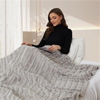 Electric Heated Throw Blanket Luxurious Faux Fur