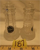 Lenox Crystal Lighthouse Salt & Pepper Shakers Ger