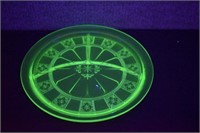 Jeannette Doric Uranium Glass Grill Plate