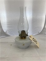 Glass Oil Lamp w/Chimney 13"H