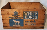 White Horse Scotch Whisky Wood Bottle Box