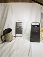 Vintage Kitchen - Flour Sifter, Graters