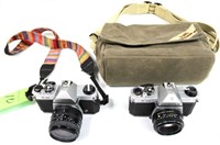 (2) Pentax K1000 35mm SLR Film Cameras