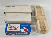 3) BOXES OF BASEBALL CARDS & 1) BOX VINTAGE HOCKEY
