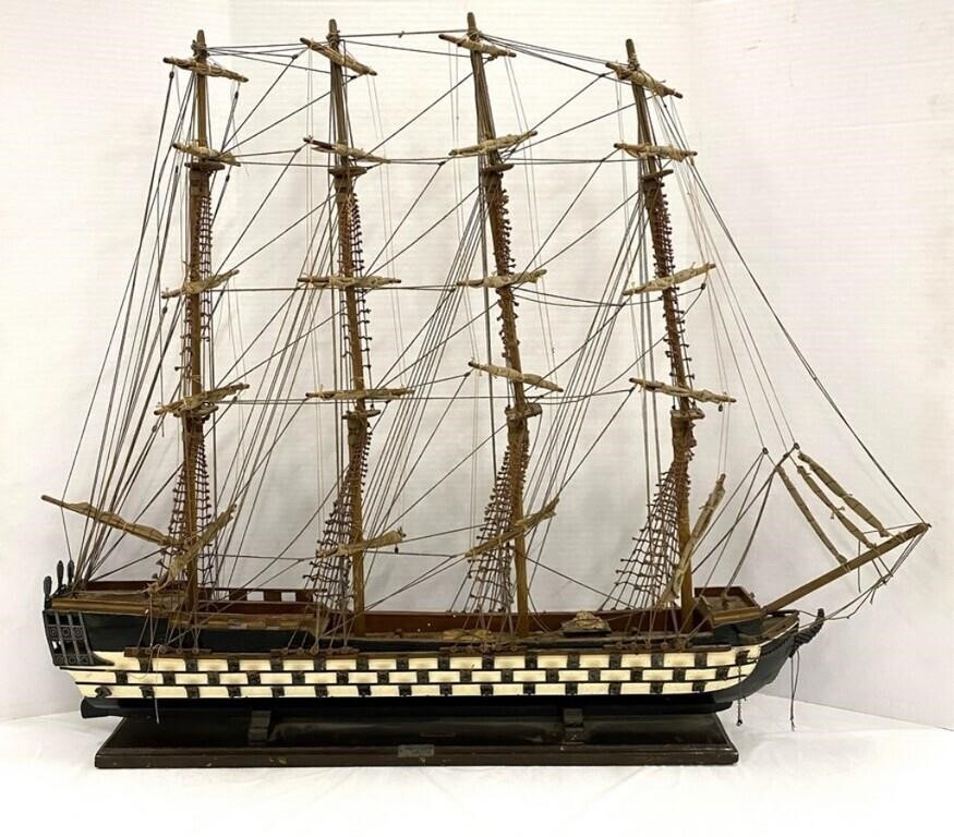 Large Wood Model Ship