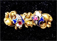 Antique Jeweled Golden Brooch
