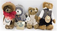 Lot of 4 Boyd's Plush Bears: All with Original