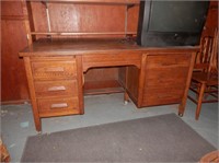 Antique Solid Oak Office Desk