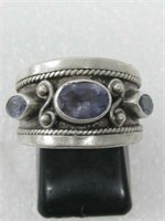 Sterling Silver Amethyst Ring Hallmarked