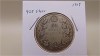 1917 Canadian 50 Cent / Half-dollar Coin