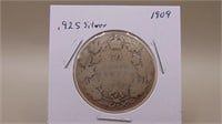 1909 Canadian 50 Cent / Half-dollar Coin