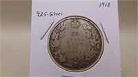 1918 Canadian 50 Cent / Half-dollar Coin