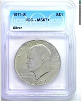 1971-S Silver Ike ICG MS67+ LISTS $3150