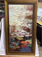 Lily Pad Scene framed - 31.25” x 55.25”