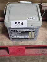 bucket of exterior wood screws 10x2.5”