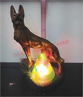 Rin Tin Tin plaster TV. lamp, Dog & lightup Bulb