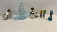 1980 Princess House Blue basket w/(6) miniature