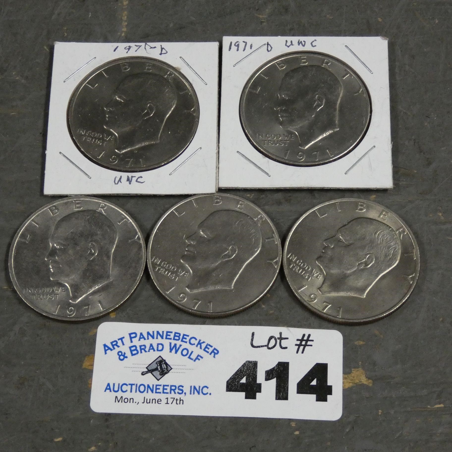 (5) Eisenhower Dollar Coins