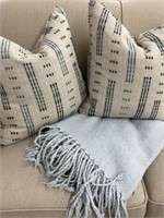 Pair of Pillows and Throw Blanket