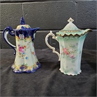 Two Antique Porcelain Coffee Pots  - XB