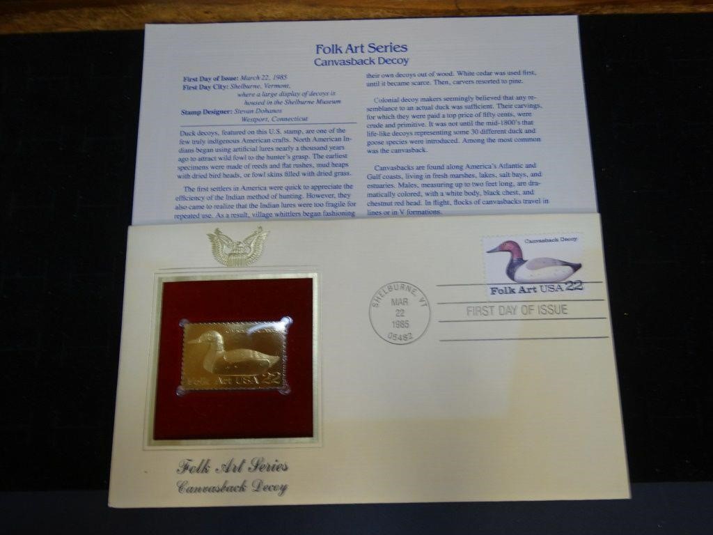 22kt Gold Replica 1st Day of Issue U.S. Stamp