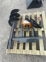 Unused 2024 Mini Skid Steer Auger Drive & Bit