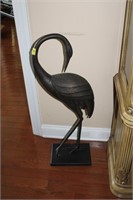 Metal bird statue