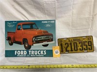 VINTAGE FORD MOTOR COMPANY METAL SIGN, PLUS