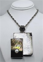 .925 Mother of Pearl Abalone Pearl Necklace