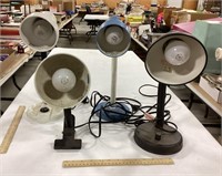 4 Table Lamps-one clamps