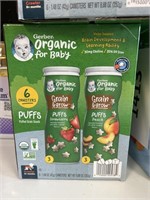 Gerber organic puffs 6 canisters