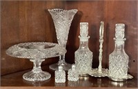 Cut and Pressed Glass Service Pieces