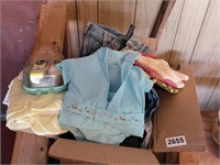 BOX OF HOME MADE CLOTHES