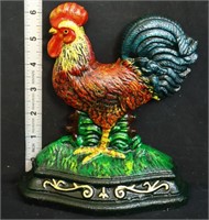 Cast iron rooster doorstop