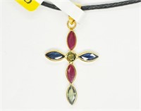 $800. 18K Ruby Sapphire Pendant