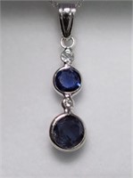 $1200. 14K Sapphire Diamond Necklace