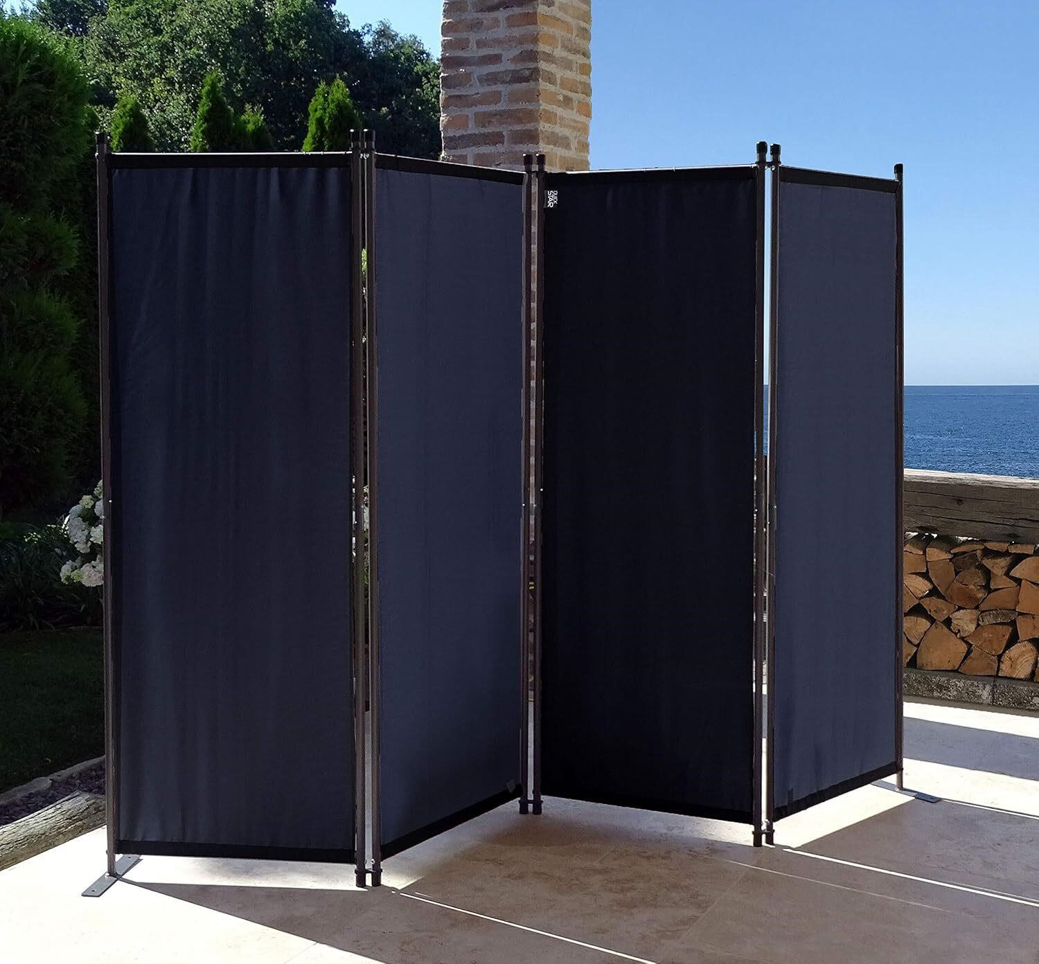 QUICK STAR Room Divider 87 W x 65 H Black