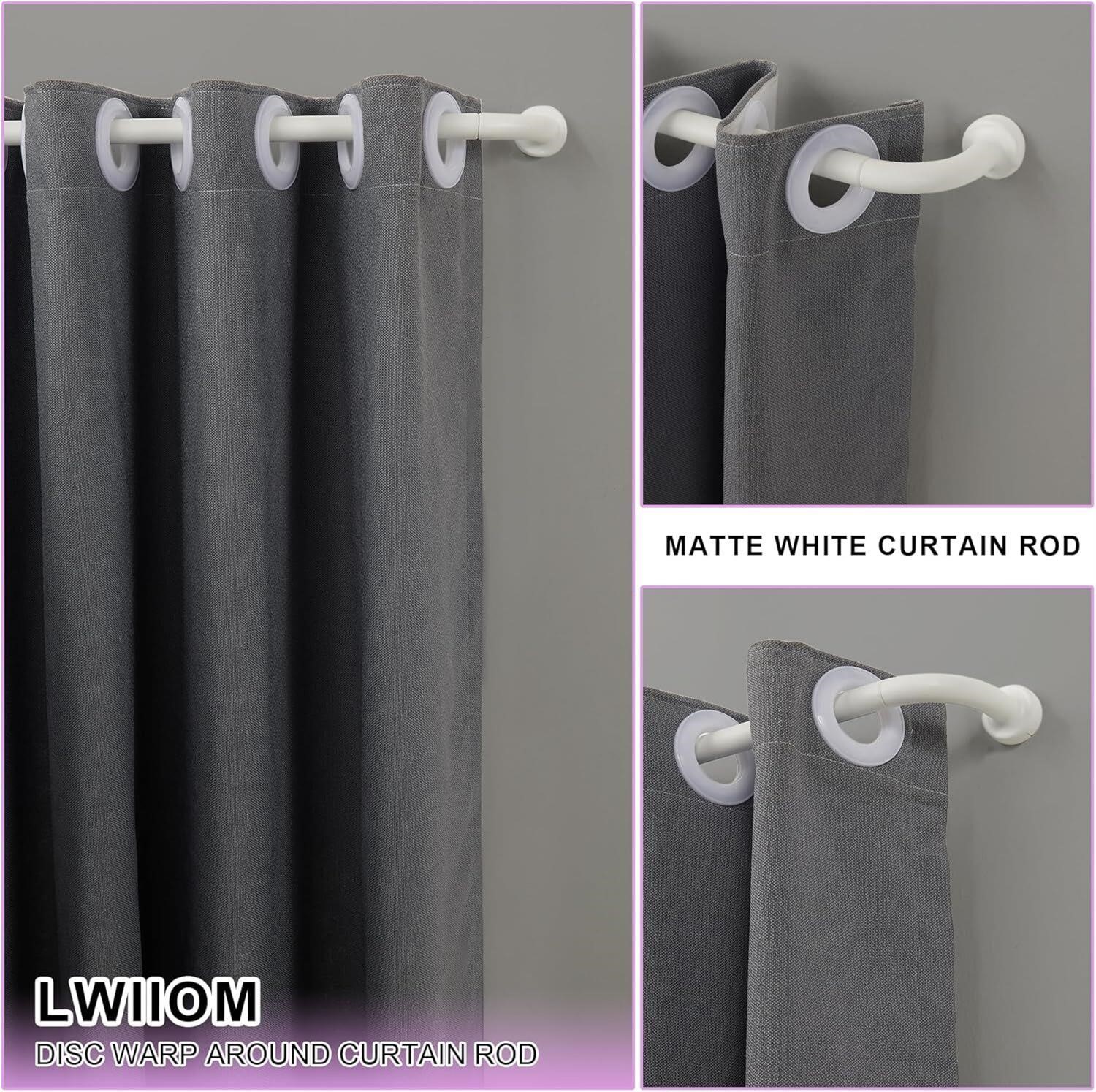 Matte White Disc Curtain Rods  84-144 Inches