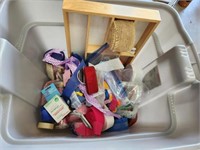 Tote of Craft Items & Ribbons