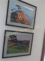 2 framed water pictures good condition