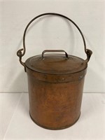 Copper pail. 9” tall. 9.5” across.